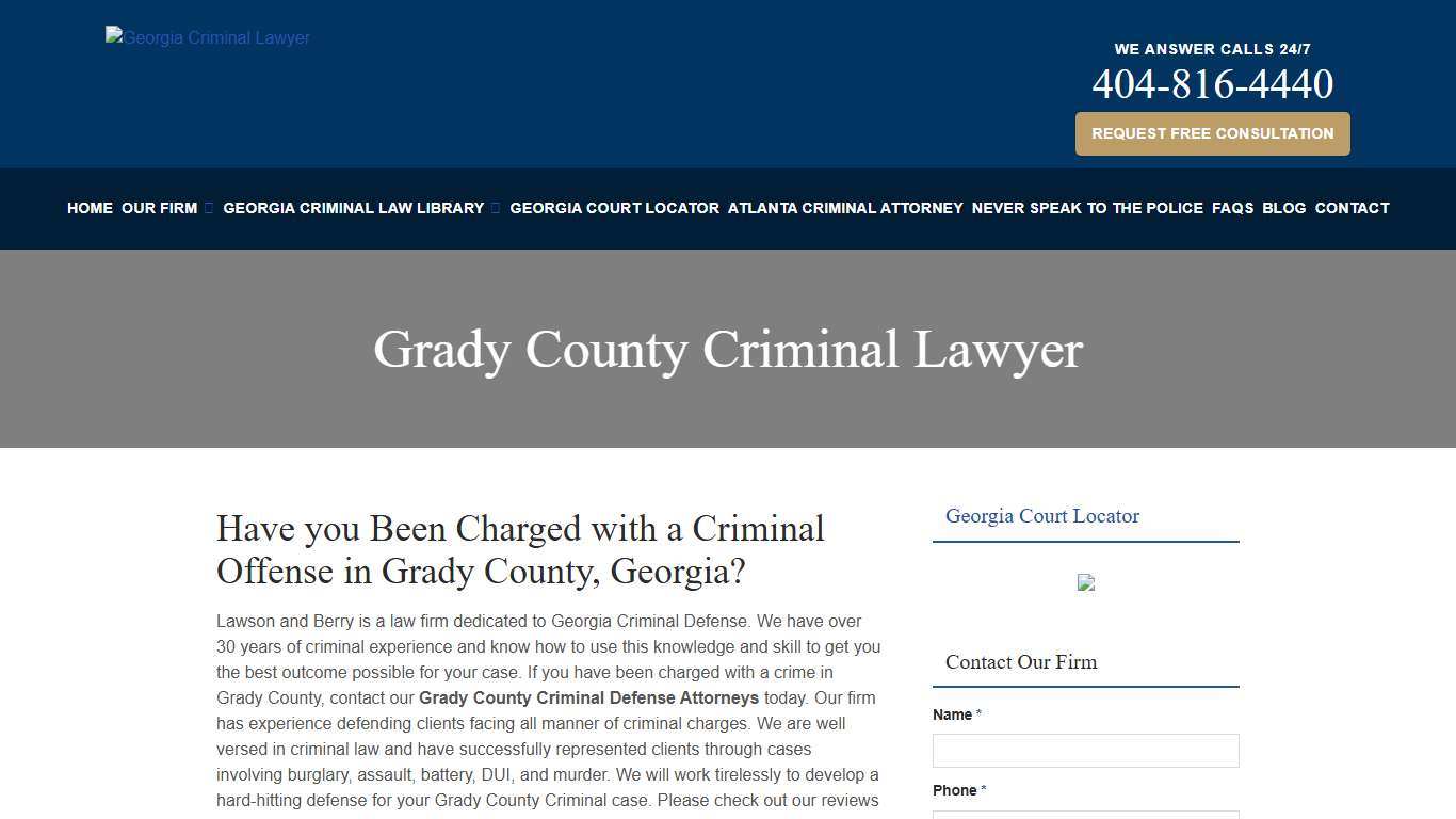 Grady County Criminal Lawyer Georgia Criminal Lawyer